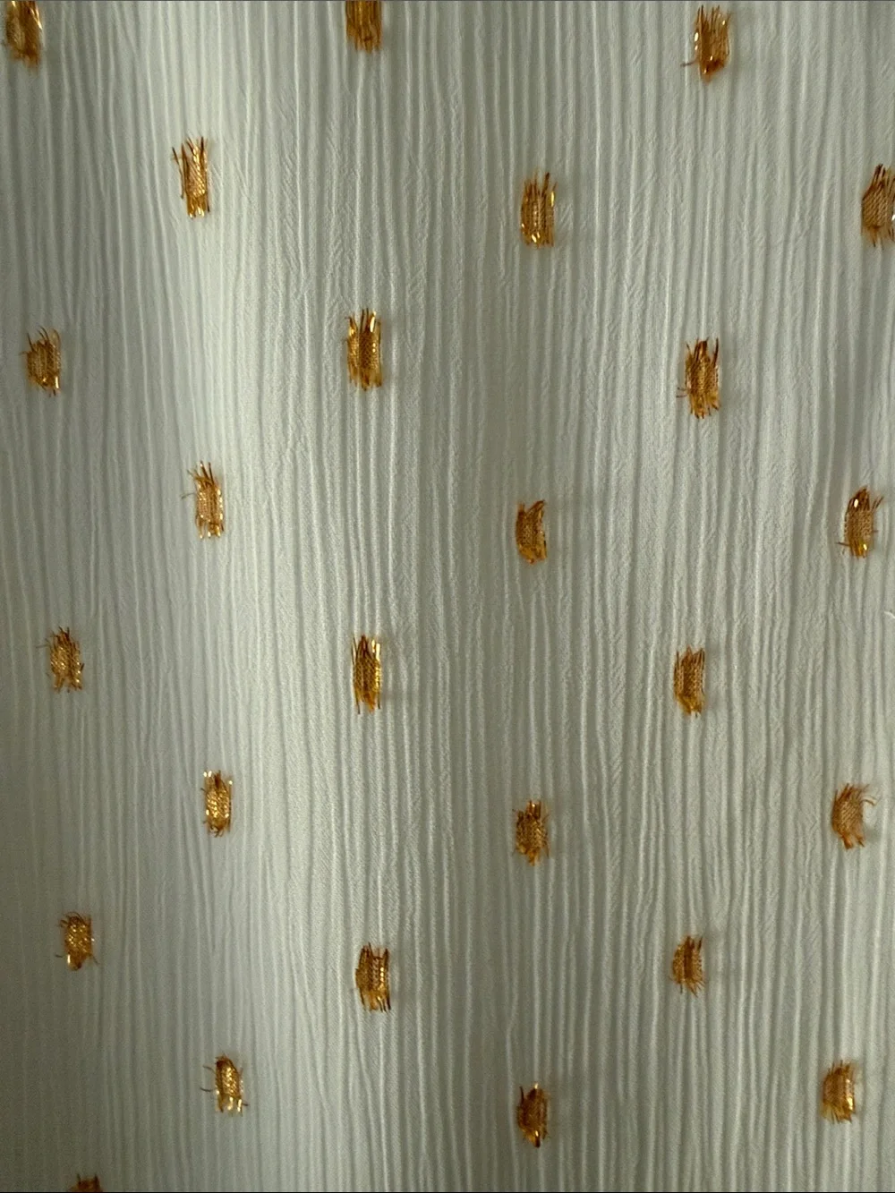 Ann Taylor Cream Blouse with Gold Dot Detail